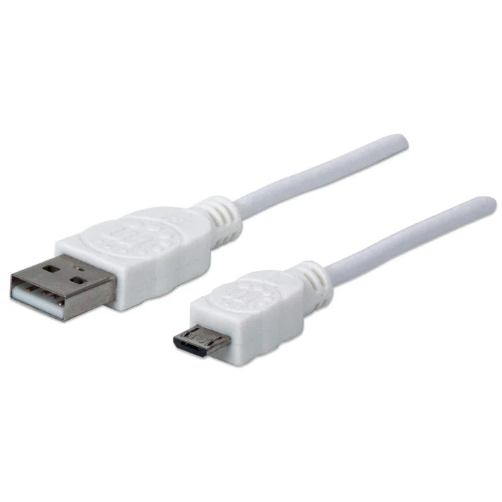 Cable Usb,manhattan,323897, V2 A-micro B, Bolsa Pvc 1.0m Blanco