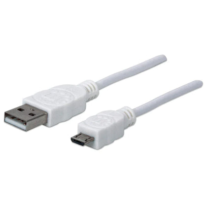 Cable Usb,manhattan,323897, V2 A-micro B, Bolsa Pvc 1.0m Blanco