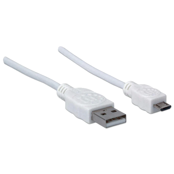 Cable Usb,manhattan,323897, V2 A-micro B, Bolsa Pvc 1.0m Blanco