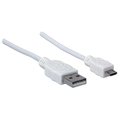 Cable Usb,manhattan,323897, V2 A-micro B, Bolsa Pvc 1.0m Blanco