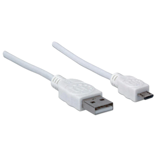 Cable Usb,manhattan,323897, V2 A-micro B, Bolsa Pvc 1.0m Blanco