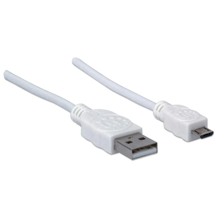 Cable Usb,manhattan,323897, V2 A-micro B, Bolsa Pvc 1.0m Blanco
