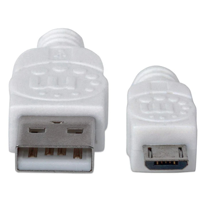Cable Usb,manhattan,323897, V2 A-micro B, Bolsa Pvc 1.0m Blanco