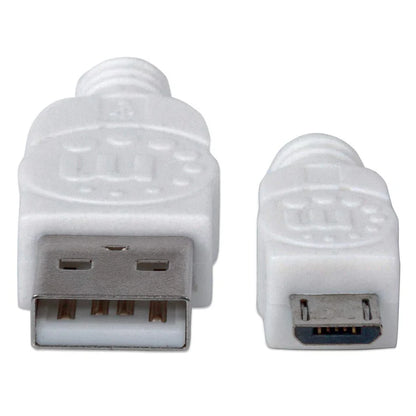 Cable Usb,manhattan,323897, V2 A-micro B, Bolsa Pvc 1.0m Blanco