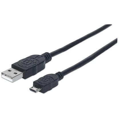 Cable Usb,manhattan,325684, V2 A-micro B, Bolsa Pvc 3.0m Negro