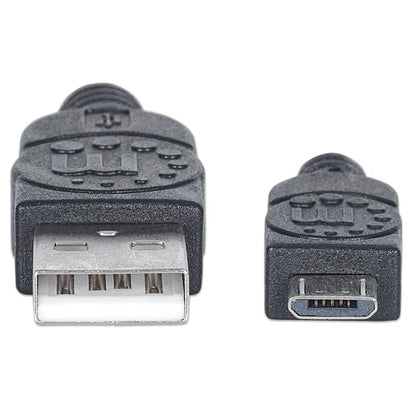 Cable Usb,manhattan,325684, V2 A-micro B, Bolsa Pvc 3.0m Negro