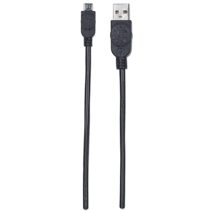 Cable Usb,manhattan,325684, V2 A-micro B, Bolsa Pvc 3.0m Negro
