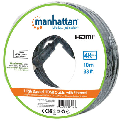 Cable Hdmi,manhattan,323246, 1.4 M-m 10.0m Ethernet