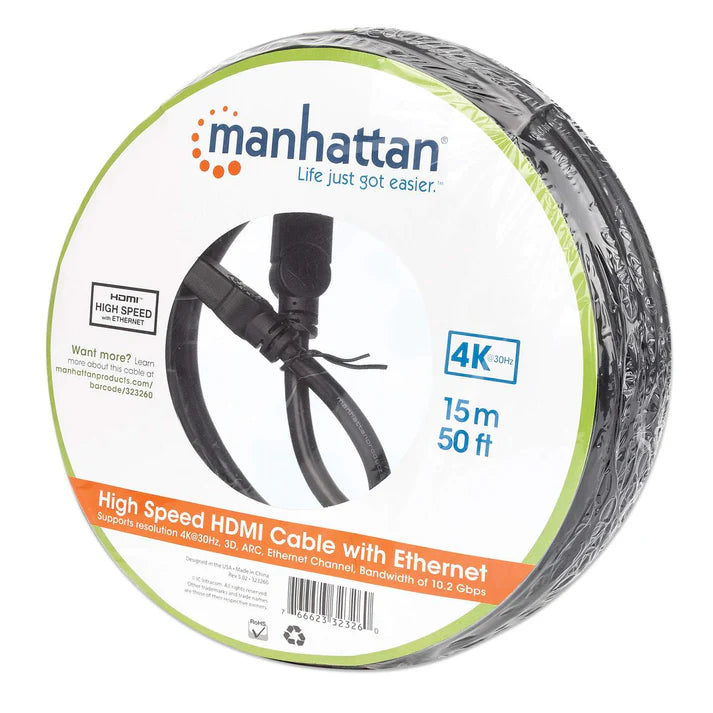 Cable Hdmi,manhattan,323260, 1.4 M-m 15.0m Ethernet