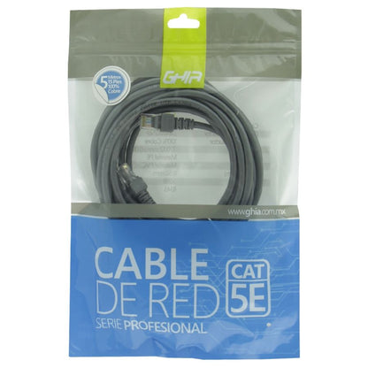 Cable De Red Utp Cat5e Ghia 100cobre Gris Rj45 5m 15 Pies Patch Cord