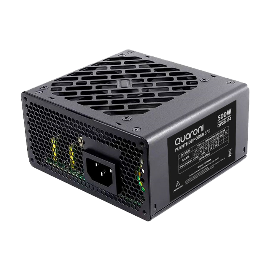 Fuente De Poder Quaroni Sfx De 500w/ 24 Pines/ 2 Sata/ Negro