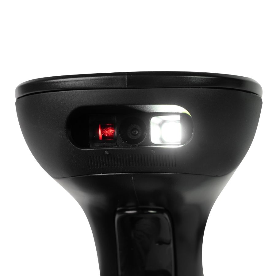 Lector De Codigos De Barras Ghia Gsw2 / Inalambrico / 2d / Led Rojo Y Blanco / Bluetooth / Usb / Base De Carga / Qr / Negro