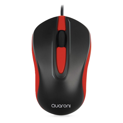 Mouse Optico Quaroni Alambrico Color Rojo 1200 Dpi