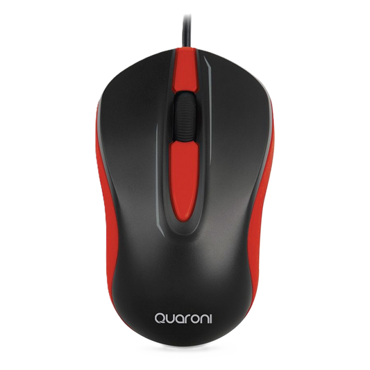 Mouse Optico Quaroni Alambrico Color Rojo 1200 Dpi