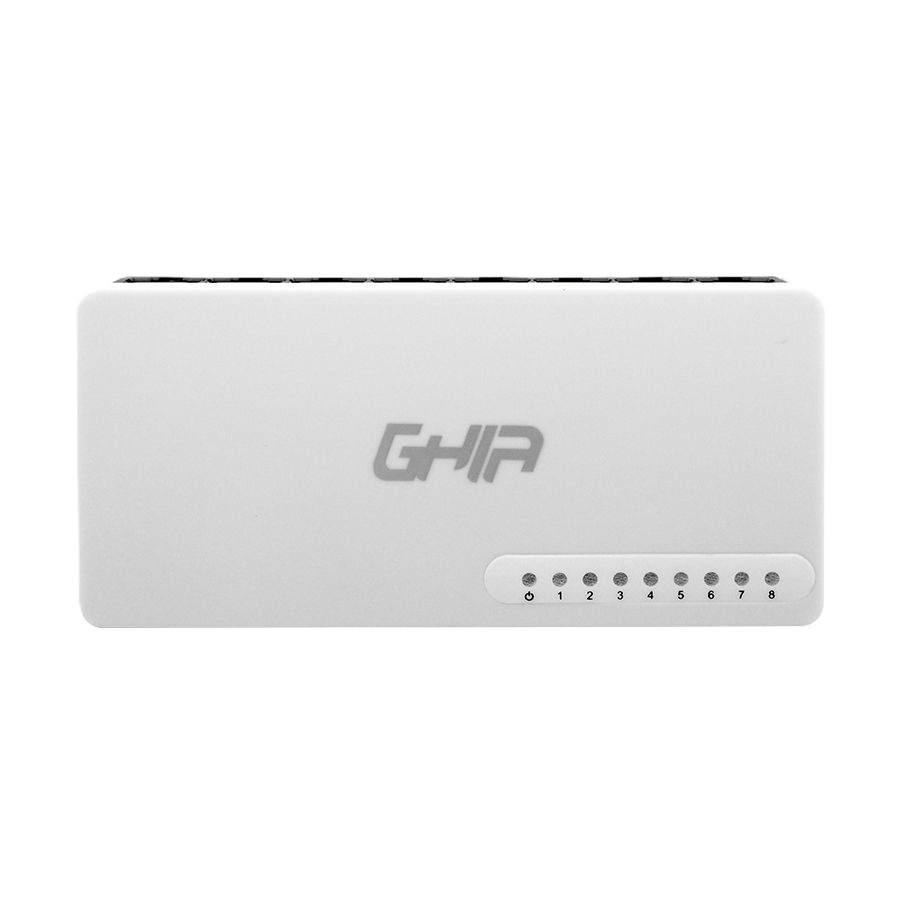 Switch Ghia 8 Puertos Rj45 10/100 Mbps No Administrable Auto Mdi/mdix Half Full Duplex