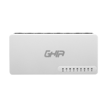 Switch Ghia 8 Puertos Rj45 10/100 Mbps No Administrable Auto Mdi/mdix Half Full Duplex
