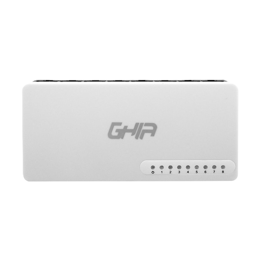 Switch Ghia 8 Puertos Rj45 10/100 Mbps No Administrable Auto Mdi/mdix Half Full Duplex