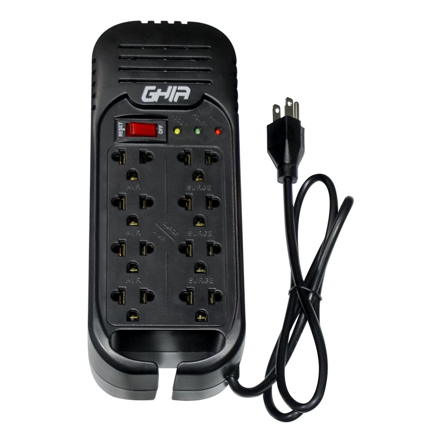 Regulador De Voltaje Ghia 2000va / 800w 8 Contactos.