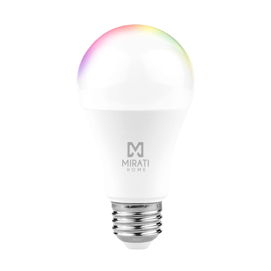 Foco Inteligente Luz Rgb 9w// Mirati // Wifi 2.4ghz // Compatible Con Android E Ios // Funciona Con Alexa Y Asistente De Google // Luz Calida Y Fria //luz Multicolor // Dimmable // No Requiere Hub//
