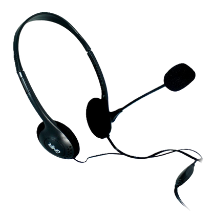 Diadema Alambrica Ghia Con Microfono, Control De Volumen Y Conector 3.5mm Audifono Y Microfono, Sonido Envolvente, Controlador De Volumen, Color Negro