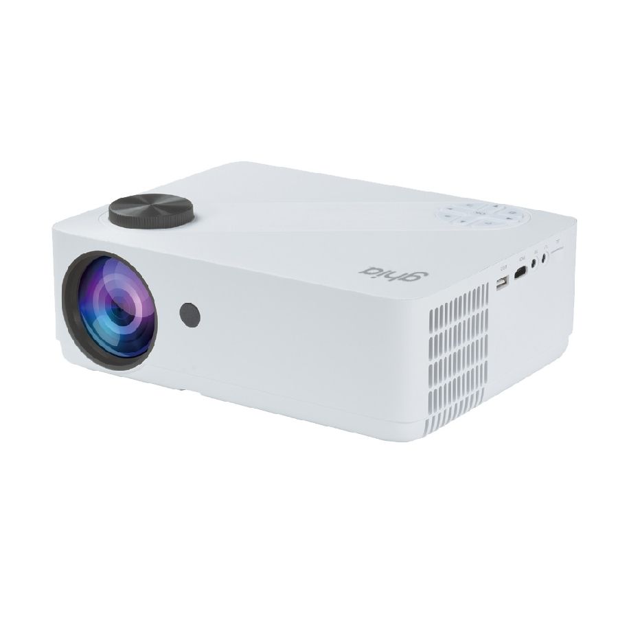 Video Proyector Ghia 350 Ansilm, 5000 Lmenes De Luz, Wifi, Hdmi, Usb, Av, 3.5 Mm, Tf Card, Screencast Sin Dongle Hasta 200