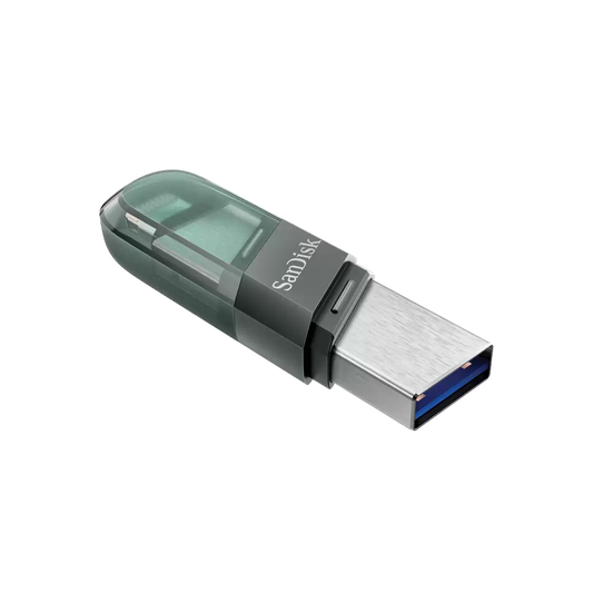 Memoria Sandisk 128gb Ixpand Flash Drive Flip Para Iphone/ipad Lightning/usb 3.1 Metlica Con Tapa De Plstico Sdix90n-128g-gn6ne