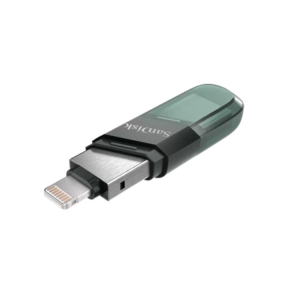 Memoria Sandisk 128gb Ixpand Flash Drive Flip Para Iphone/ipad Lightning/usb 3.1 Metlica Con Tapa De Plstico Sdix90n-128g-gn6ne