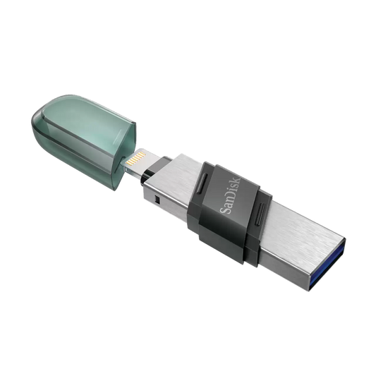 Memoria Sandisk 128gb Ixpand Flash Drive Flip Para Iphone/ipad Lightning/usb 3.1 Metlica Con Tapa De Plstico Sdix90n-128g-gn6ne