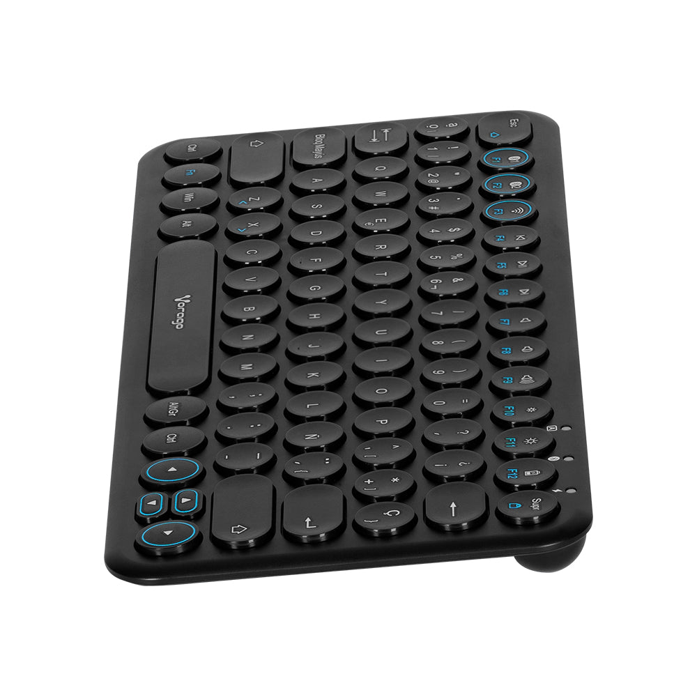 Teclado Multidispositivo (hasta 3)/ Vorago / Kbw-400, Slim Regargable Tipo C 2 Bluetooth Wireless Negro