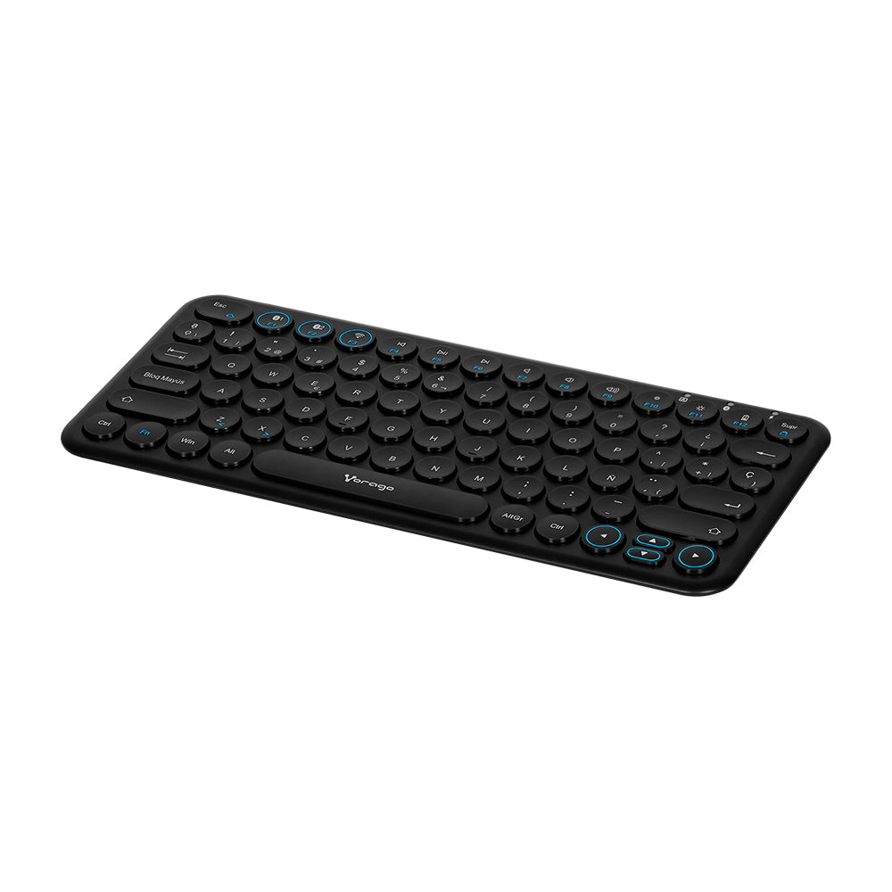 Teclado Multidispositivo (hasta 3)/ Vorago / Kbw-400, Slim Regargable Tipo C 2 Bluetooth Wireless Negro