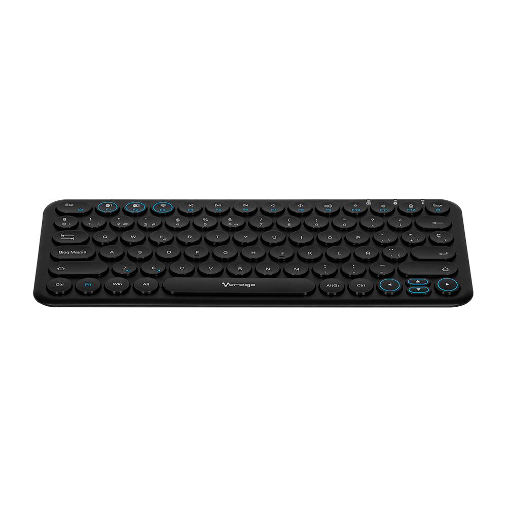 Teclado Multidispositivo (hasta 3)/ Vorago / Kbw-400, Slim Regargable Tipo C 2 Bluetooth Wireless Negro