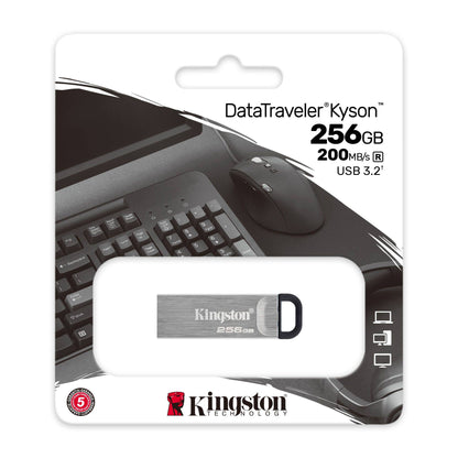 Memoria Flash Usb Kingston Data Traveler Kyson 256gb Gen 1 3.2 Tipo A Metalica (dtkn/256gb)