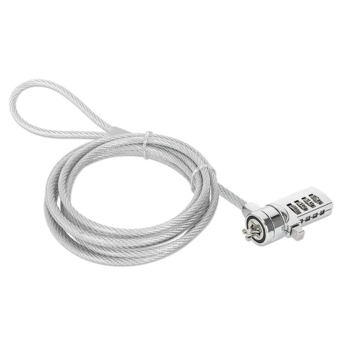 Candado Laptop /manhattan/440448/combinacion 2.0m, 4 Digitos, Plateado