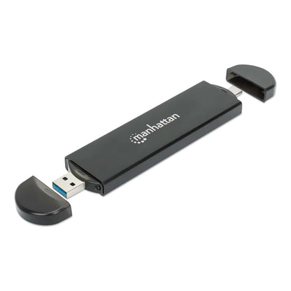 Gabinete Manhattan,usb A Sdd M.2 Nvme Y Sata, Tipo-c Macho Y Tipo-a Macho, Para Ssds 2230/2242/2260/2280