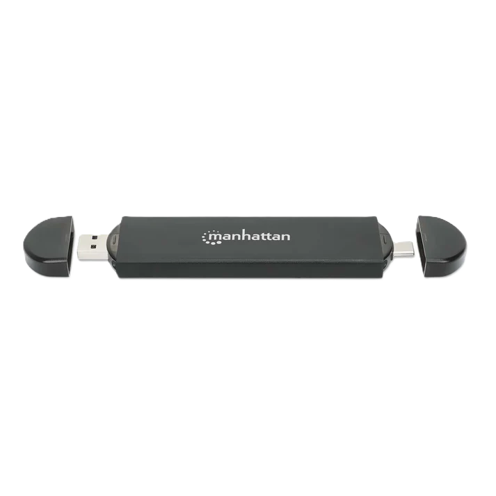 Gabinete Manhattan,usb A Sdd M.2 Nvme Y Sata, Tipo-c Macho Y Tipo-a Macho, Para Ssds 2230/2242/2260/2280