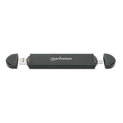 Gabinete Manhattan,usb A Sdd M.2 Nvme Y Sata, Tipo-c Macho Y Tipo-a Macho, Para Ssds 2230/2242/2260/2280