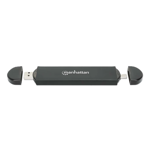 Gabinete Manhattan,usb A Sdd M.2 Nvme Y Sata, Tipo-c Macho Y Tipo-a Macho, Para Ssds 2230/2242/2260/2280