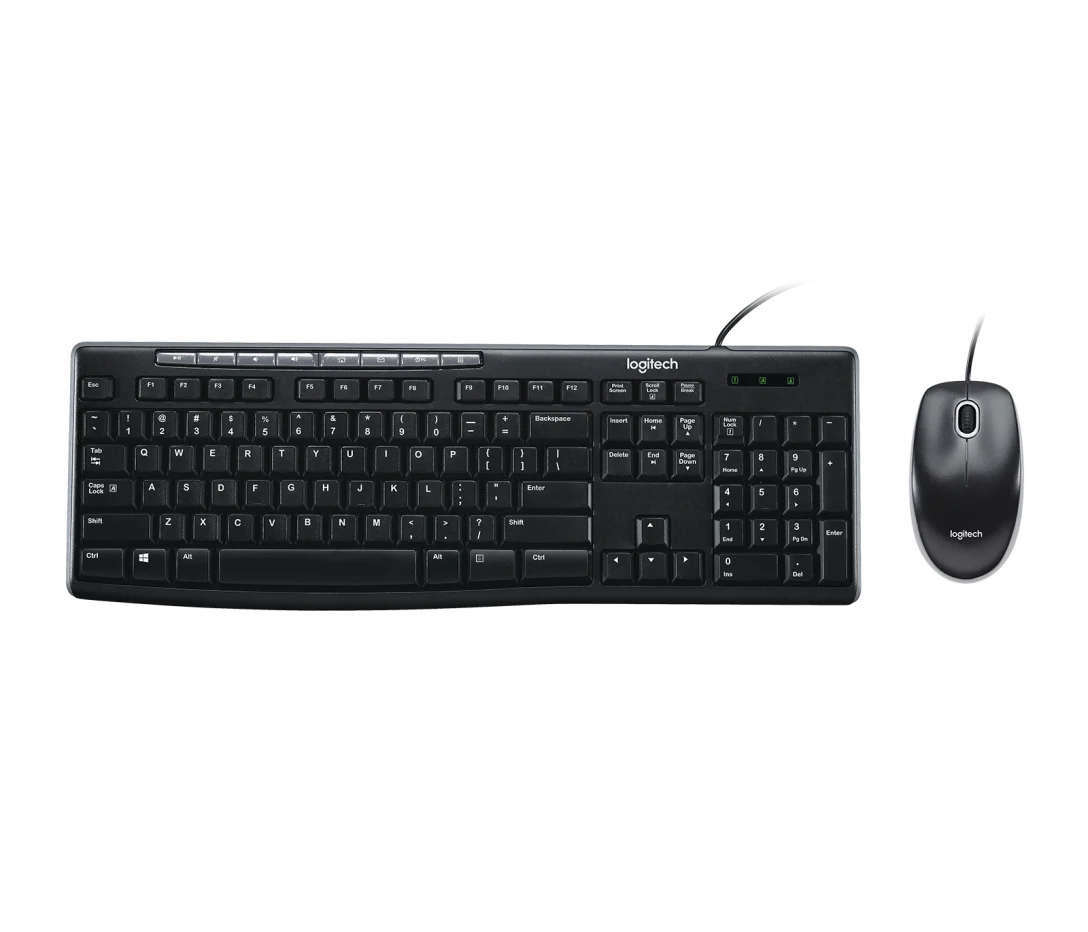 Teclado/mouse Logitech Mk200 Negro Alambricos Multimedia/optico Usb Pc