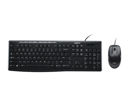Teclado/mouse Logitech Mk200 Negro Alambricos Multimedia/optico Usb Pc