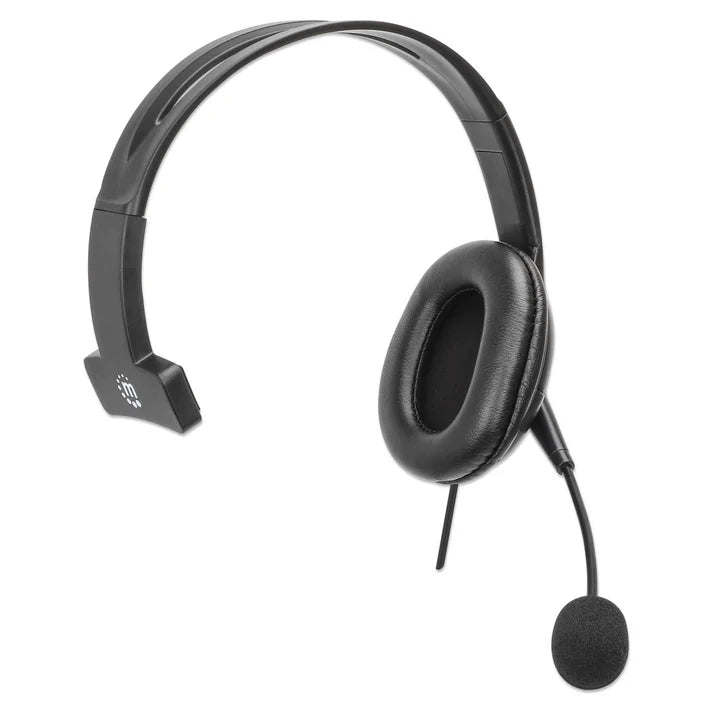 Audifonos Diadema, Manhattan,180849,audifono C/microfono Usb, Monoaural, Reversible Mic
