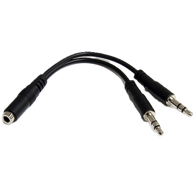 Adaptador Divisor De Audio Para Audifonos 2x Mini-jack De 3.5mm De 3 Pines A Mini-jack De 4 Pines- Auriculares - Negro - Startech.com Mod. Muyhsfmm