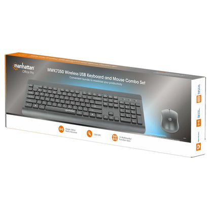 Teclados/manhattan/180771/kit De Teclado Y Mouse Óptico Inalámbricos Mwk7350