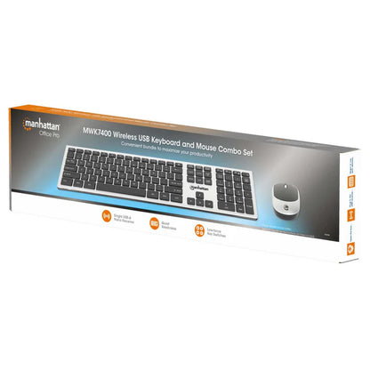 Teclados/manhattan/180788/kit De Teclado Y Mouse Óptico Inalámbricos Mwk7400