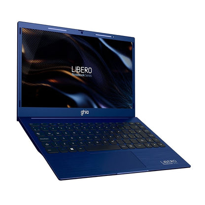 Notebook Ghia Libero, 14 Plug, Hd, Intel Celeron N4020c Dual Core 1.10 Ghz, Ram 8gb, Ssd 256gb, Camara Frontal 1.0 Mpx, Wifi-bt, Hdmi, Win 11, Color Navy Blue