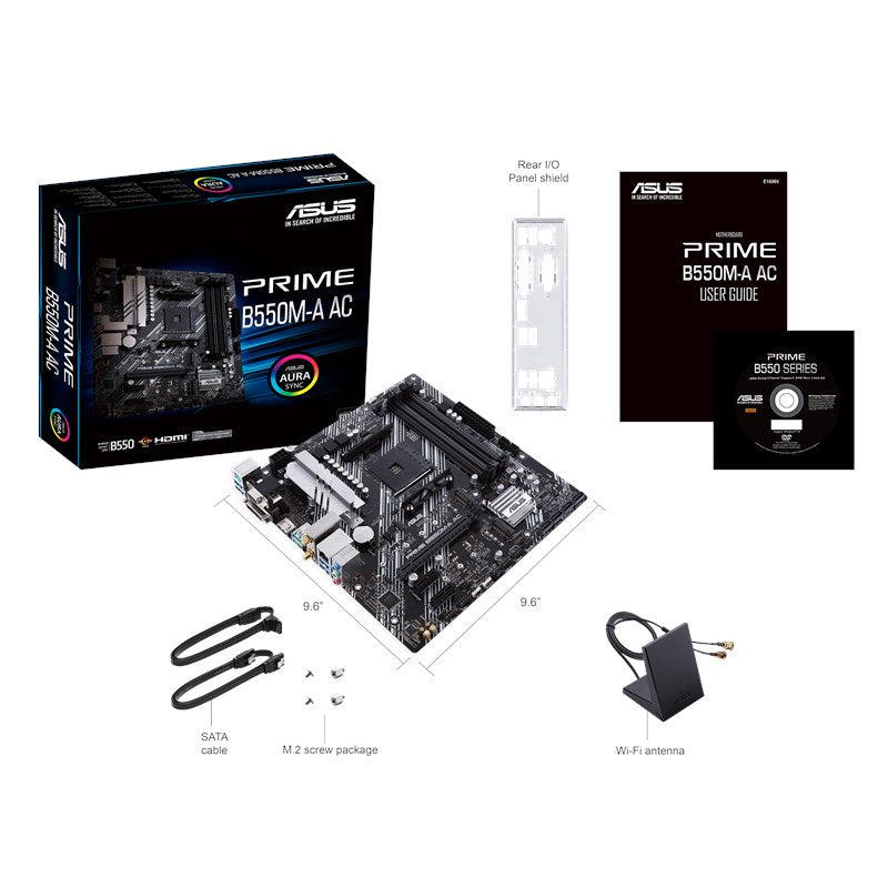 Mb Asus B550 Amd S-am4 5a Gen/4x Ddr4 2666/hdmi/dvi/d-sub/m.2/6x Usb 3.2/wifi/bluetooth/micro Atx/gama Media/rgb