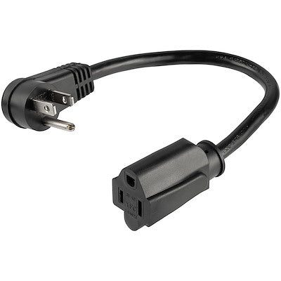 Cable De Alimentacin De 0.3m - Extension De Alimentacion, Acodado En Angulo Recto Nema 5-15p A Nema 5-15r, 13a 125v, 16awg, Ul - Startech.com Mod. Pac101r1