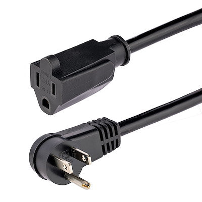 Cable De Alimentacin De 0.3m - Extension De Alimentacion, Acodado En Angulo Recto Nema 5-15p A Nema 5-15r, 13a 125v, 16awg, Ul - Startech.com Mod. Pac101r1