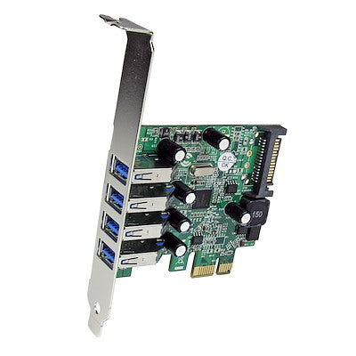 Tarjeta Pci Express - Adaptador Pci-e Usb 3.0 Con Uasp De 4 Puertos Y Alimentación Sata - Controlador Superspeed - 4x Usb A - Startech.com Mod. Pexusb3s4v