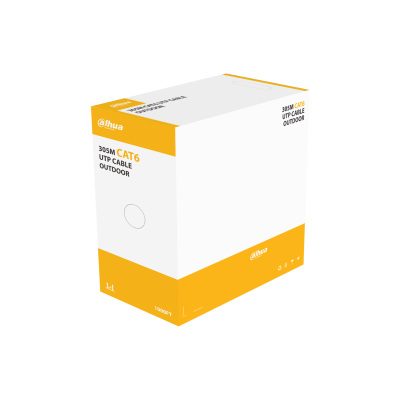 Bobina Utp/ Dahua/ Pfm920-6u/ Cable Utp Cat6 Para Exterior Con 305 Metros De 100% Cobre, Cubierta Mdpe Resistente Y Color Negro, Cumple Con Ansi/tia 568-c.2, Rohs, Y Es Retardante De Flama, Ideal Par