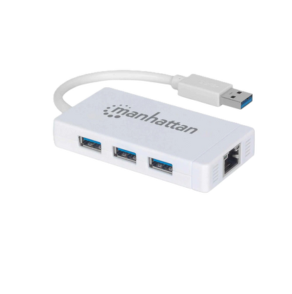 Adaptador Usb,manhattan,507578, V3.0 A Red Gb  + Hub 3 Ptos Mh